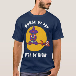 T-shirt Infirmière Par Jour Sorcière Par Nuit Drôle Sorciè