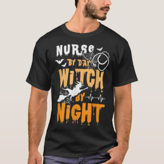 T-shirt Infirmière Par Jour Sorcière Par Nuit Drôle Sorciè