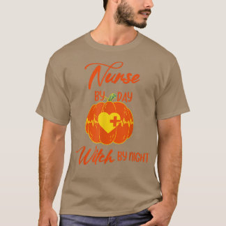 T-shirt Infirmière par jour sorcière par nuit Halloween Ci