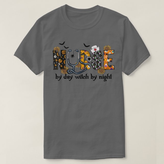 T-shirt Infirmière Par Jour Sorcière Par Nuit Infirmière S (Design devant)