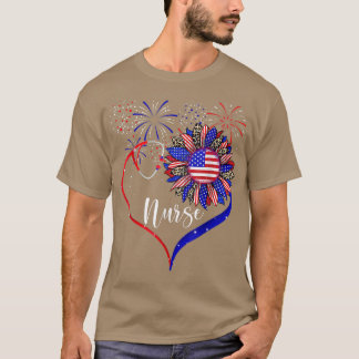 T-shirt Infirmière patriotique 4 juillet drapeau américain