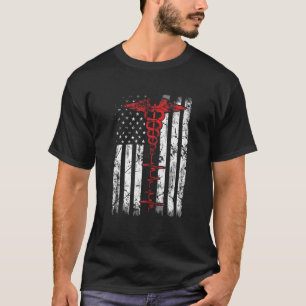 T-shirt Infirmière patriotique American USA Drapeau Infirm