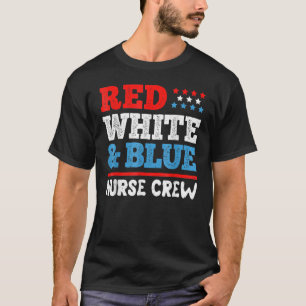 T-shirt Infirmière Patriotique Rouge Blanc Et Bleu Infirmi