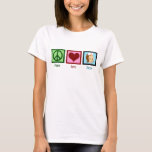 T-shirt Infirmière Peace Love<br><div class="desc">Un beau cadeau pour un R.N.</div>