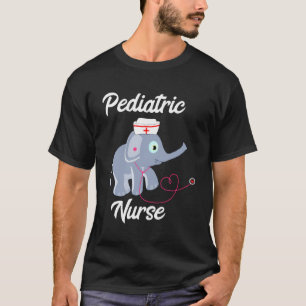 T-shirt Infirmière pédiatrique Eléphant Bébé mignon Picu I