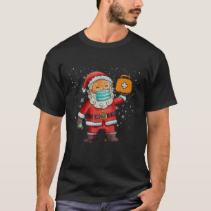 T-shirt Infirmière Père Noël De Noël Avec Stethoscope Et S