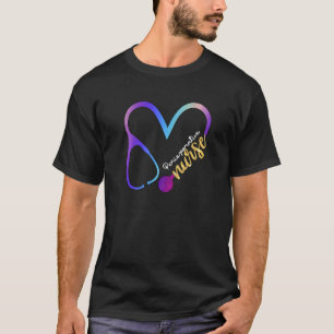 T-shirt Infirmière périphérique Watercol Love Heart Stetho