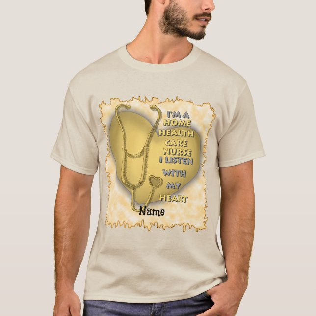 T-shirt infirmière personnalisée Yellow Home Healt (Devant)