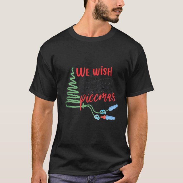 T-shirt Infirmière PICC Noël Accès vasculaire ICU Rn Infus (Devant)