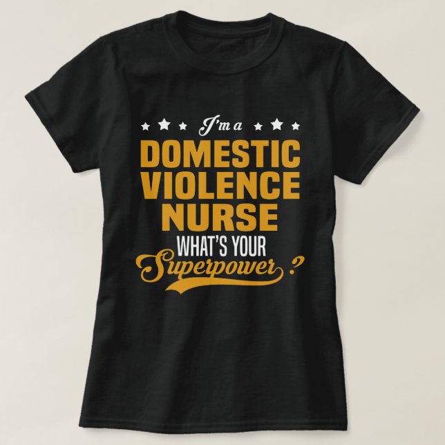 T-shirt Infirmière pour violence familiale (Design devant)