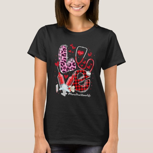 T-shirt Infirmière Praticien Valentines Jour Stethoscope E (Devant)