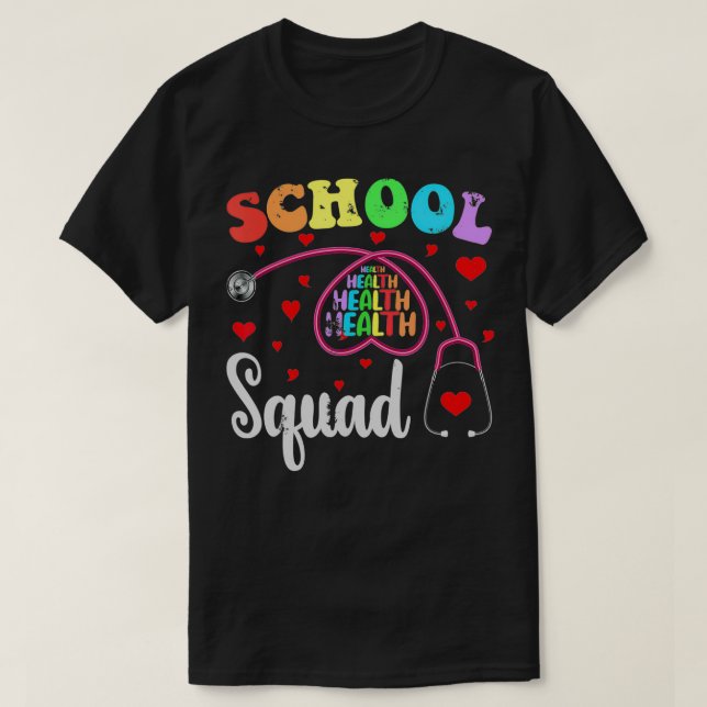 T-shirt Infirmière Primaire Retour À L'École Hea (Design devant)
