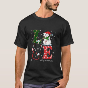 T-shirt Infirmière psychiatrique de vie d'amour Noël Père 