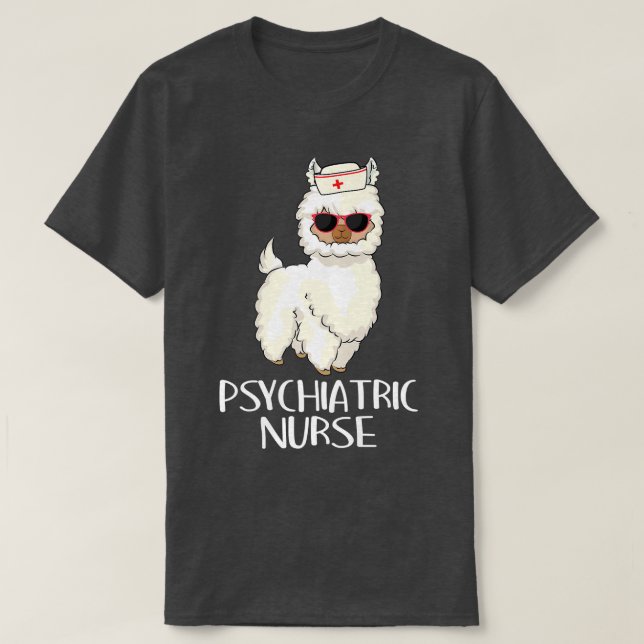 T-shirt Infirmière Psychiatrique Llama Rn Santé mentale Ps (Design devant)