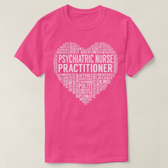 T-shirt Infirmière psychiatrique Praticien Coeur (Design devant)