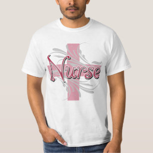 T-shirt Infirmière rose de croix/remous