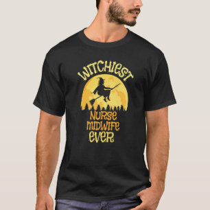 T-shirt Infirmière sage-femme sorcière Humour d'Halloween