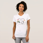 T-shirt Infirmière soignante Stethoscope floral (Devant entier)