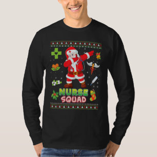 T-shirt Infirmière Squad Dabbing Père Noël Chandail de Noë