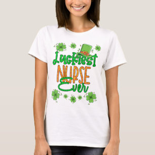 T-shirt Infirmière St Patrick Day Infirmière la plus chanc