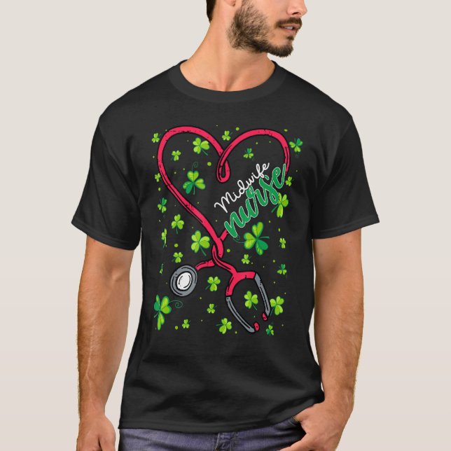 T-shirt Infirmière St. Patricks Day Love Stethoscope Rn (Devant)