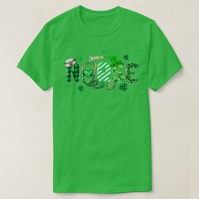 T-shirt Infirmière St Patrick's Day Lucky Infirmière Shamr (Design devant)