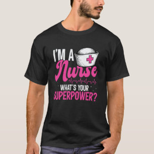 T-shirt Infirmière Superpuissance Battement de coeur Santé
