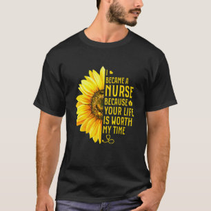 T-shirt Infirmière Tournesol Mignon Fête des Mères Femmes