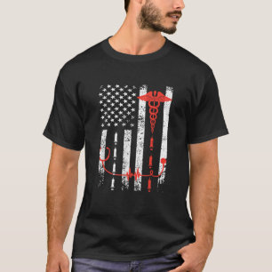 T-shirt Infirmière US American Flag Infirmière américaine