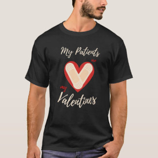 T-shirt Infirmière Valentine S Day Coeur Mes Patients Sont