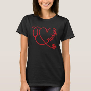 T-shirt Infirmière Valentine's Day Love Stethoscope Nurse