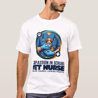 T-shirt Infirmière Vétérinaire Compassion en Scrubs Chiot