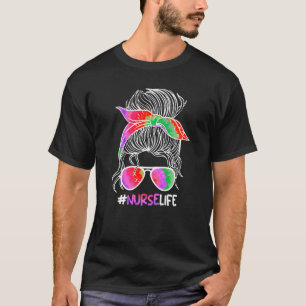 T-shirt Infirmière vie cheveux désordonnés Je suis infirmi