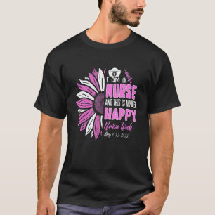T-shirt Infirmière Vie Heureuse Semaine Infirmière Florale