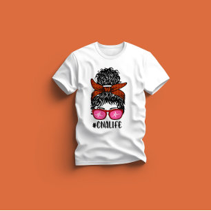 T-shirt Infirmières femmes Vie RN LPN CNA Chignon décoiffé