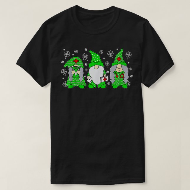 T-shirt Infirmières Gnome Saint Pattys Infirmière Scrub St (Design devant)