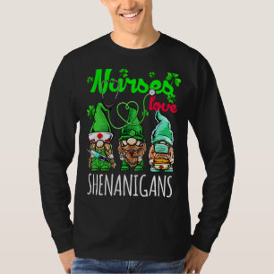 T-shirt Infirmières Love Shenanigans Gnomes Shamrocks St P