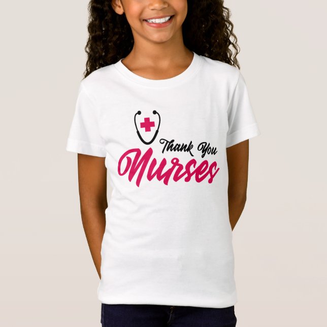T-Shirt Infirmières Mercis| Rose (Devant)