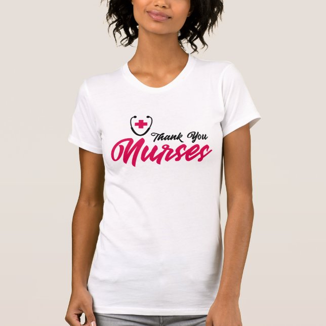 T-shirt Infirmières Mercis| Rose (Devant)