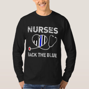 T-shirt Infirmières Retour Le Bleu Léger Ligne Bleue Drape