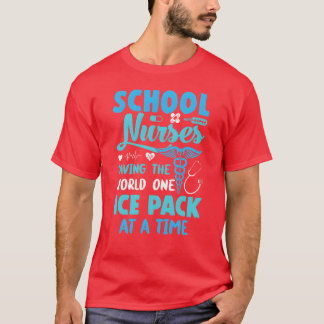 T-shirt Infirmières scolaires sauvant le monde avec une po