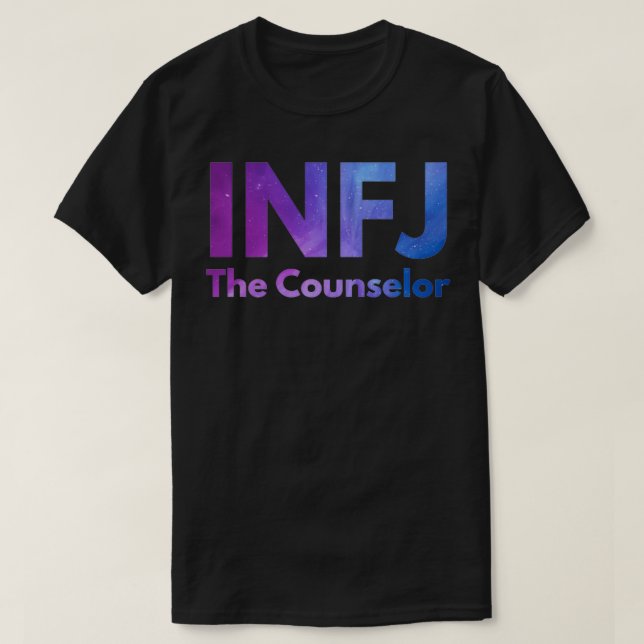 T-shirt INFJ Le Conseiller Galaxy Indigo Black MBTI Merch (Design devant)
