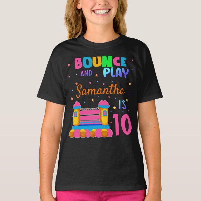T-shirt Inflatable Bounce House Jump Anniversaire Fille T (Devant)