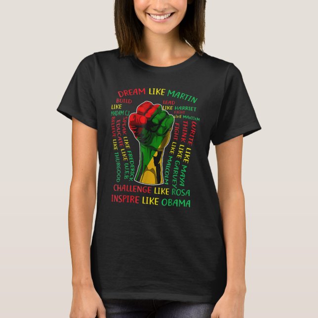T-shirt Influential Inspirational Black History Leaders Fi (Devant)