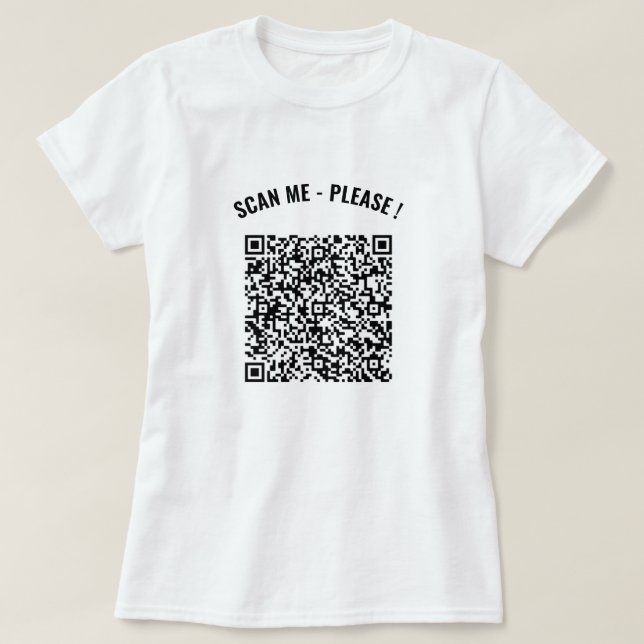 T-shirt Info d'analyse de code QR personnalisé Texte Joué  (Design devant)