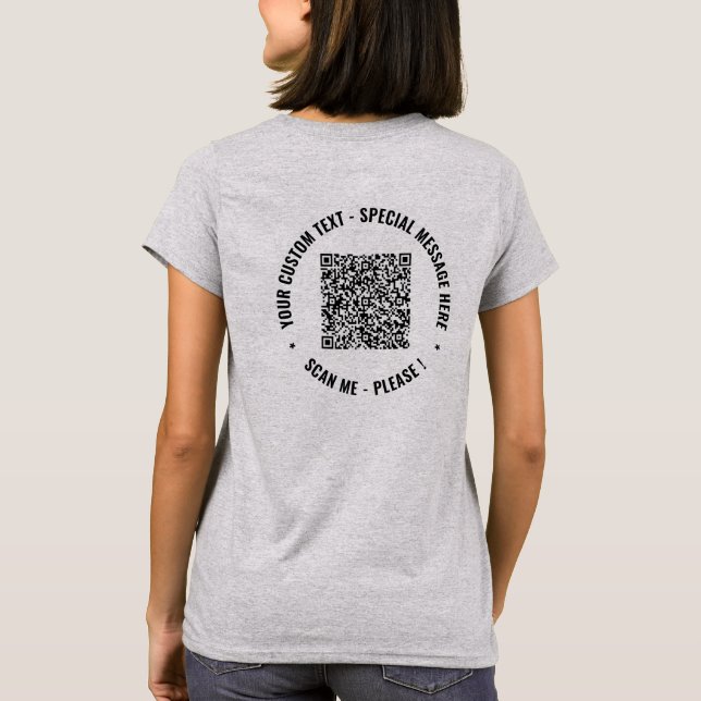 T-shirt Info QR Code personnalisé Texte personnalisé T-shi (Dos)