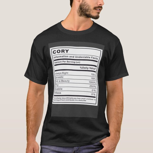 T-shirt Information Cory et faits indéniables (Devant)
