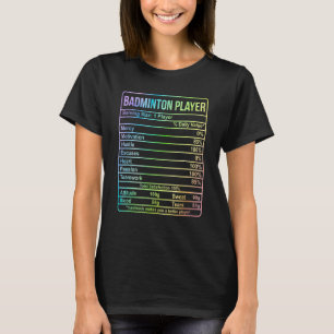 T-shirt Information Du Joueur De Badminton Et Faits Nutrit