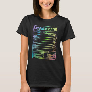 T-shirt Information Du Joueur De Badminton Et Faits Nutrit