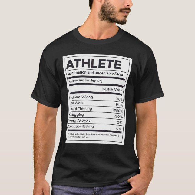 T-shirt Information nutritionnelle des athlètes (Devant)